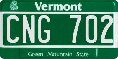 VT license plate CNG702