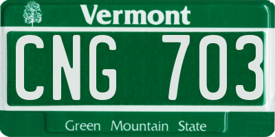 VT license plate CNG703