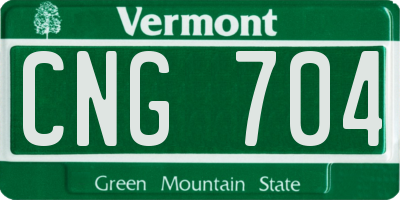 VT license plate CNG704