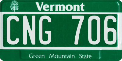 VT license plate CNG706