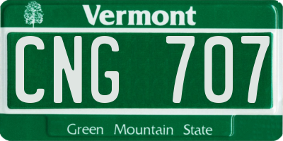VT license plate CNG707