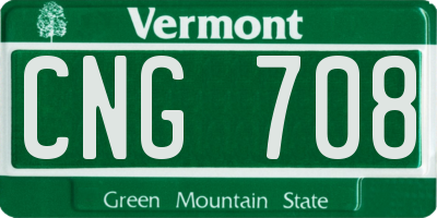 VT license plate CNG708