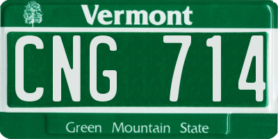 VT license plate CNG714