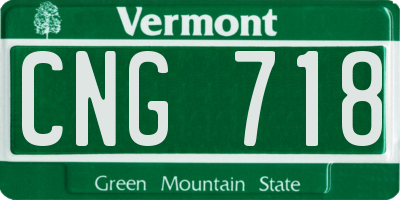 VT license plate CNG718