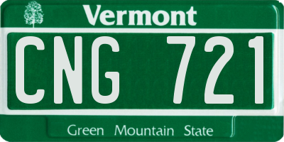 VT license plate CNG721