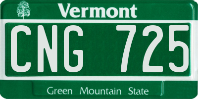 VT license plate CNG725