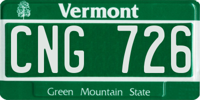 VT license plate CNG726