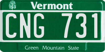 VT license plate CNG731