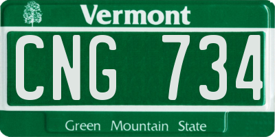 VT license plate CNG734