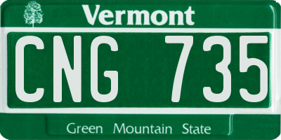 VT license plate CNG735