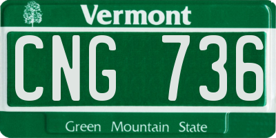 VT license plate CNG736