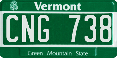 VT license plate CNG738