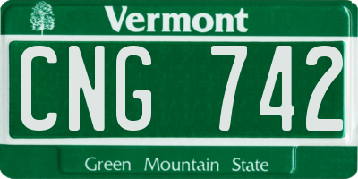 VT license plate CNG742