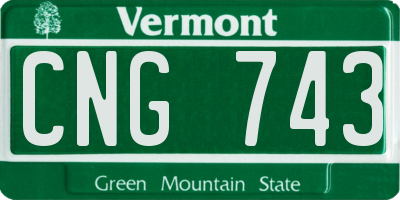 VT license plate CNG743