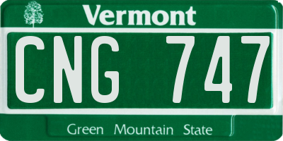 VT license plate CNG747