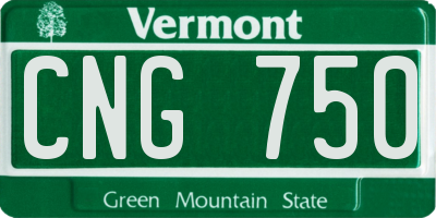VT license plate CNG750