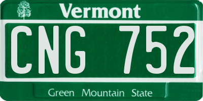 VT license plate CNG752