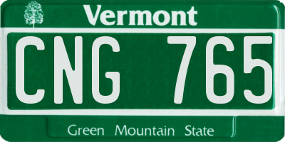 VT license plate CNG765