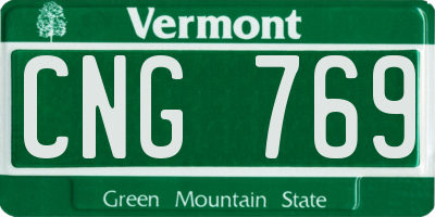VT license plate CNG769
