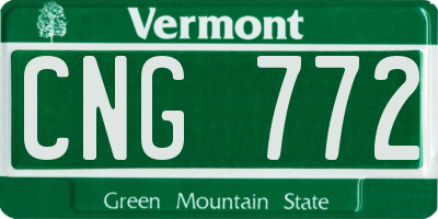 VT license plate CNG772