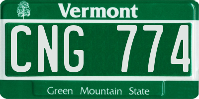 VT license plate CNG774