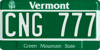 VT license plate CNG777