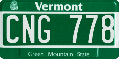 VT license plate CNG778