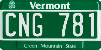 VT license plate CNG781