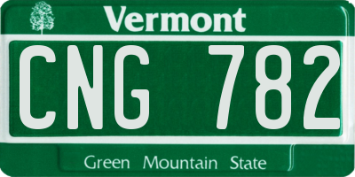 VT license plate CNG782