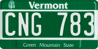 VT license plate CNG783
