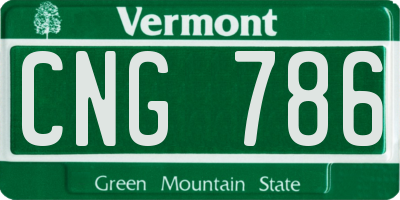 VT license plate CNG786