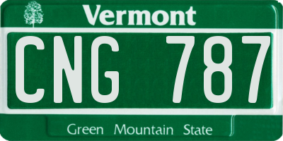 VT license plate CNG787