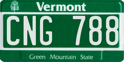 VT license plate CNG788