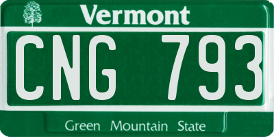 VT license plate CNG793