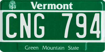 VT license plate CNG794