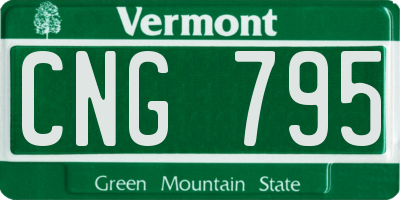 VT license plate CNG795