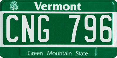 VT license plate CNG796
