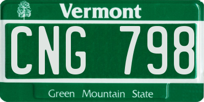 VT license plate CNG798