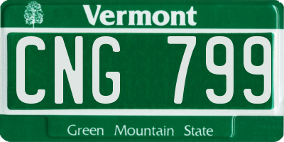 VT license plate CNG799