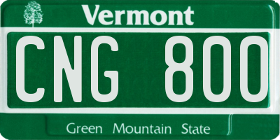 VT license plate CNG800