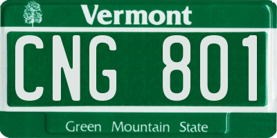 VT license plate CNG801