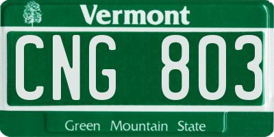 VT license plate CNG803