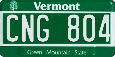 VT license plate CNG804