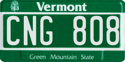 VT license plate CNG808