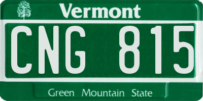 VT license plate CNG815