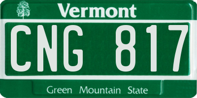 VT license plate CNG817