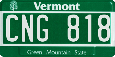 VT license plate CNG818