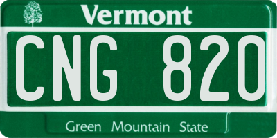 VT license plate CNG820