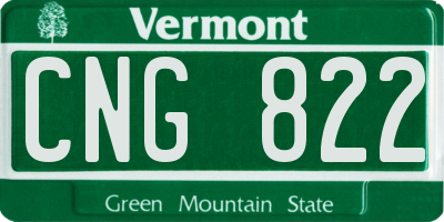 VT license plate CNG822