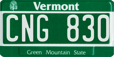 VT license plate CNG830